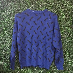American Vintage Blue and Black Crewneck Sweater